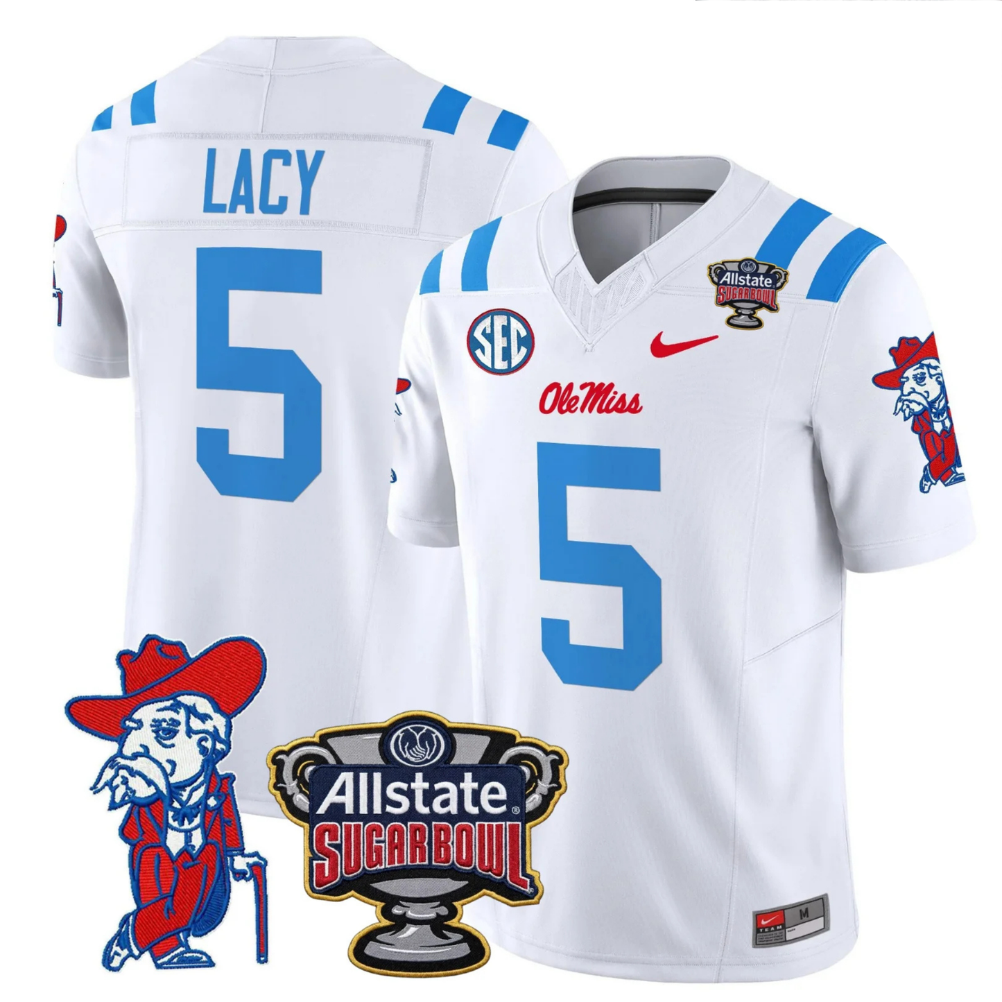 Ole Miss Rebels 2025 Sugar Bowl Patch Vapor Limited Jersey - All Stitched