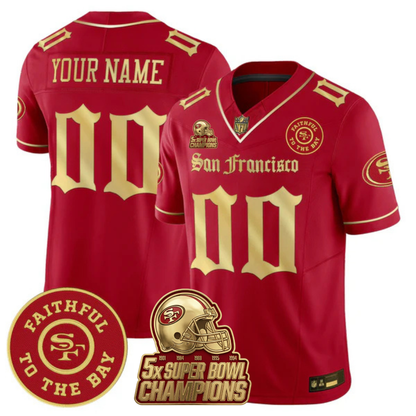 SF 5-Time Champions 'Gothic Edition' Vapor Limited Custom Jersey - All Stitched