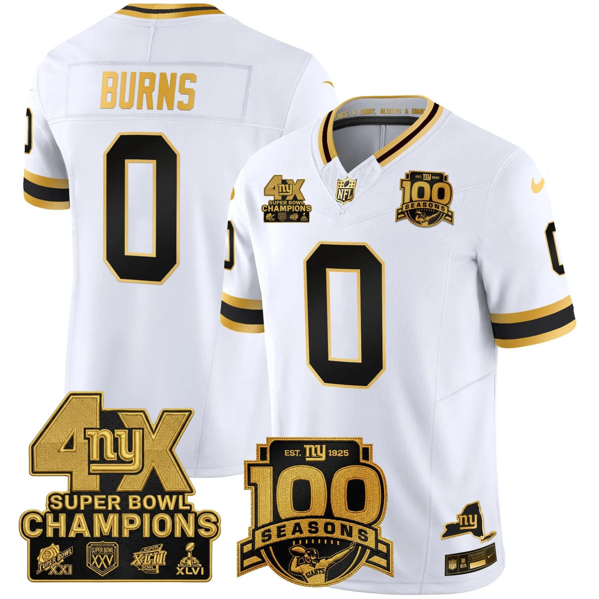 NYG 4X Champions & 100th Season Patch Limited Edition - Stitched (2)
