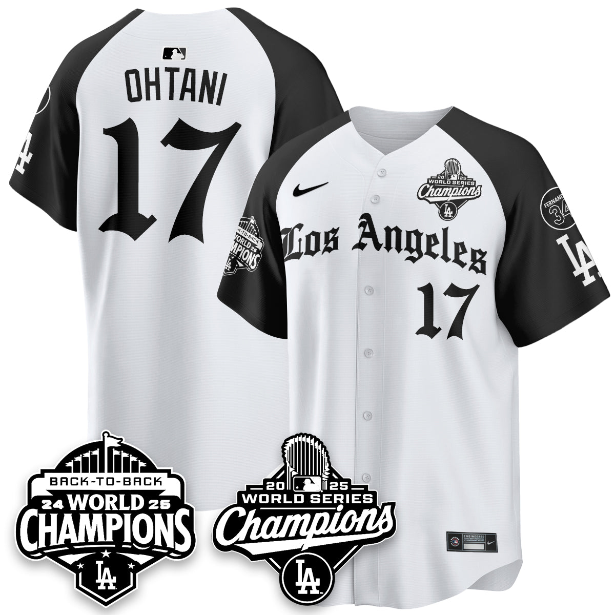 LAD 2025 World Series Champions Vapor Premier Limited Jersey - LA Gothic Edition - All Stitched