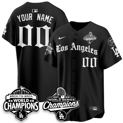 Custom LAD 2025 World Series Champions Vapor Premier Limited Jersey - LA Gothic Edition - All Stitched