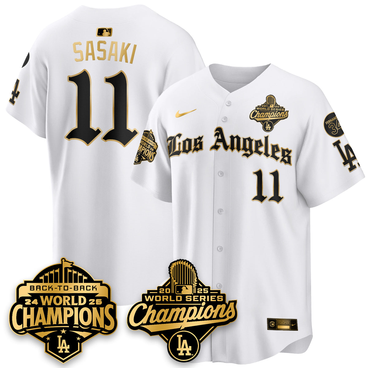LAD 2025 World Series Champions Vapor Premier Limited Jersey - LA Gothic Edition - All Stitched
