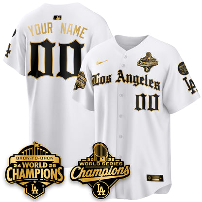 Custom LAD 2025 World Series Champions Vapor Premier Limited Jersey - LA Gothic Edition - All Stitched