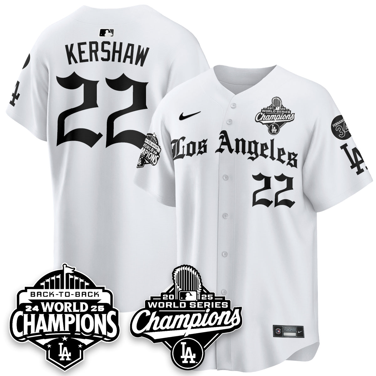 LAD 2025 World Series Champions Vapor Premier Limited Jersey - LA Gothic Edition - All Stitched