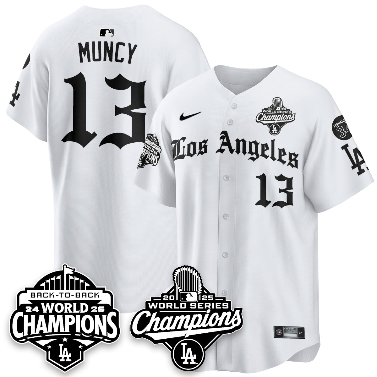 LAD 2025 World Series Champions Vapor Premier Limited Jersey - LA Gothic Edition - All Stitched