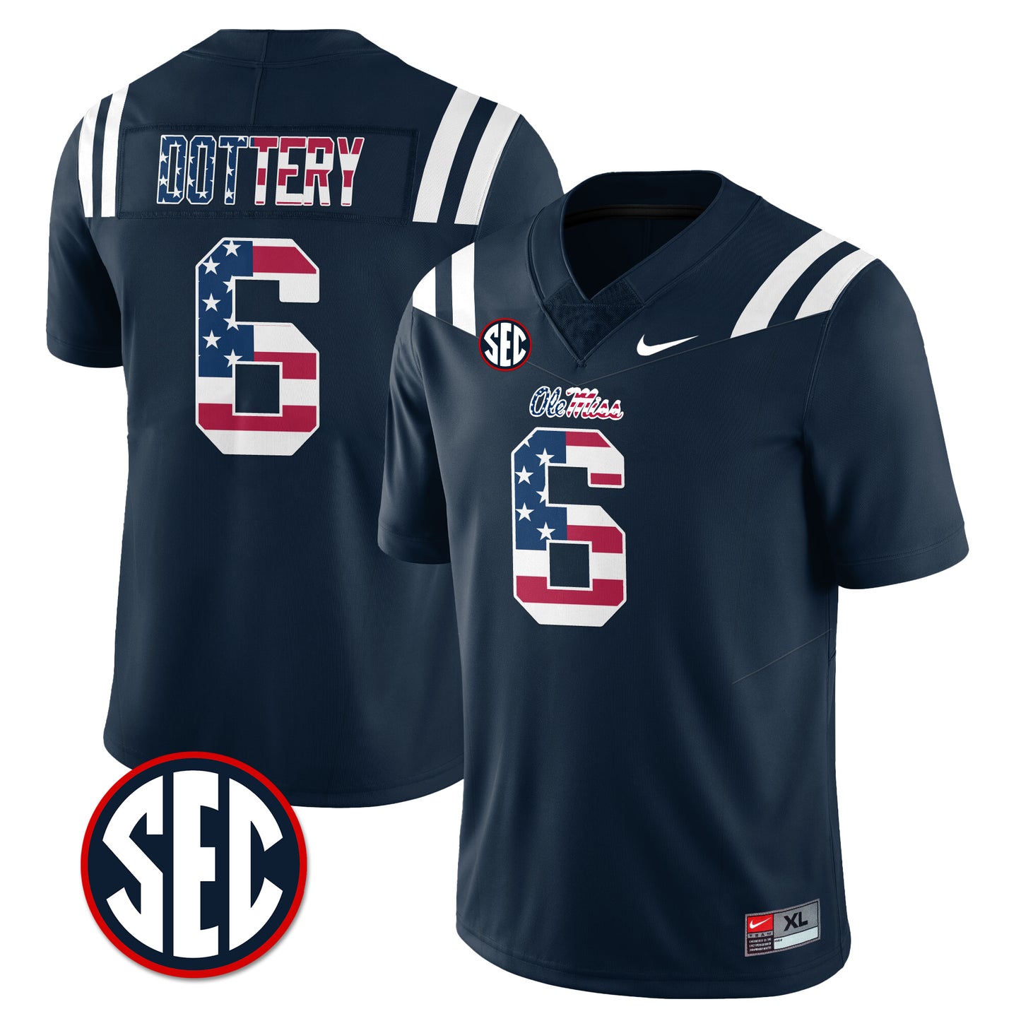 Ole Miss Rebels Football Military Appreciation Jersey - All Stitched