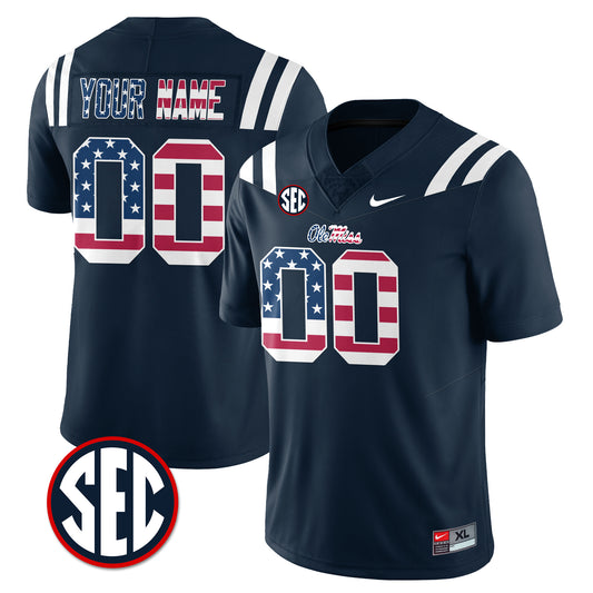 Ole Miss Rebels Football Military Appreciation Custom Jersey - Stitched