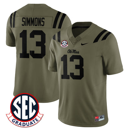 Ole Miss Rebels Football Military Appreciation Jersey - All Stitched