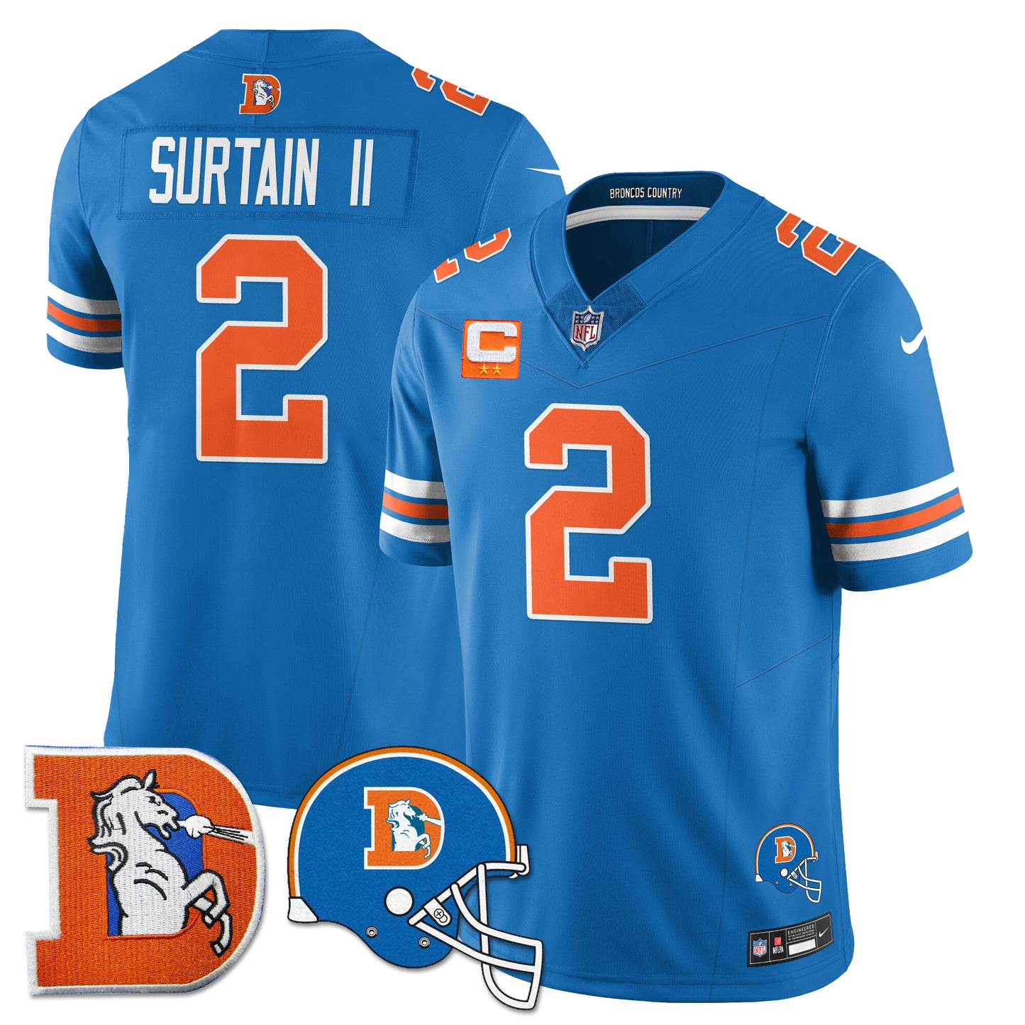 DEN Throwback Vapor Limited Jersey - All Stitched