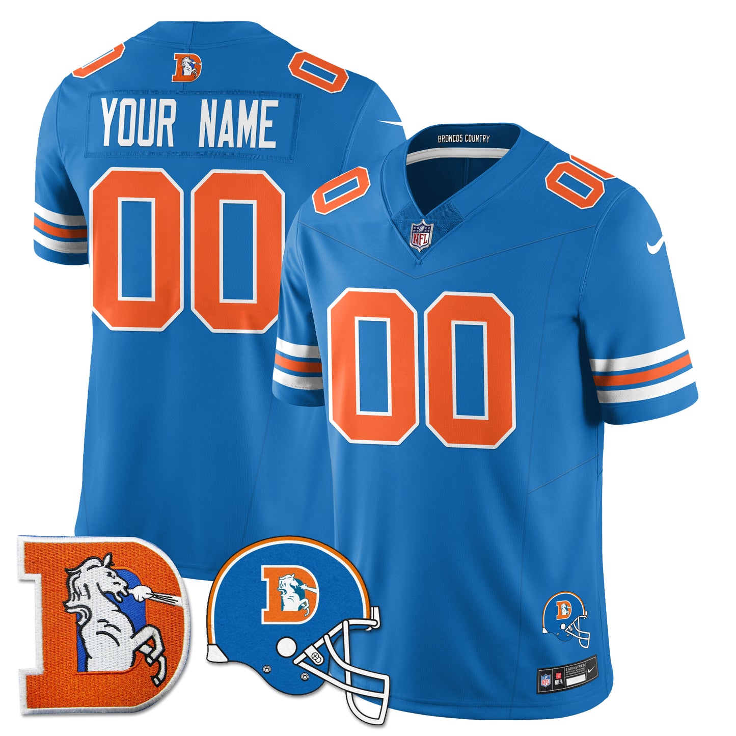 DEN Throwback Vapor Limited Jersey - All Stitched