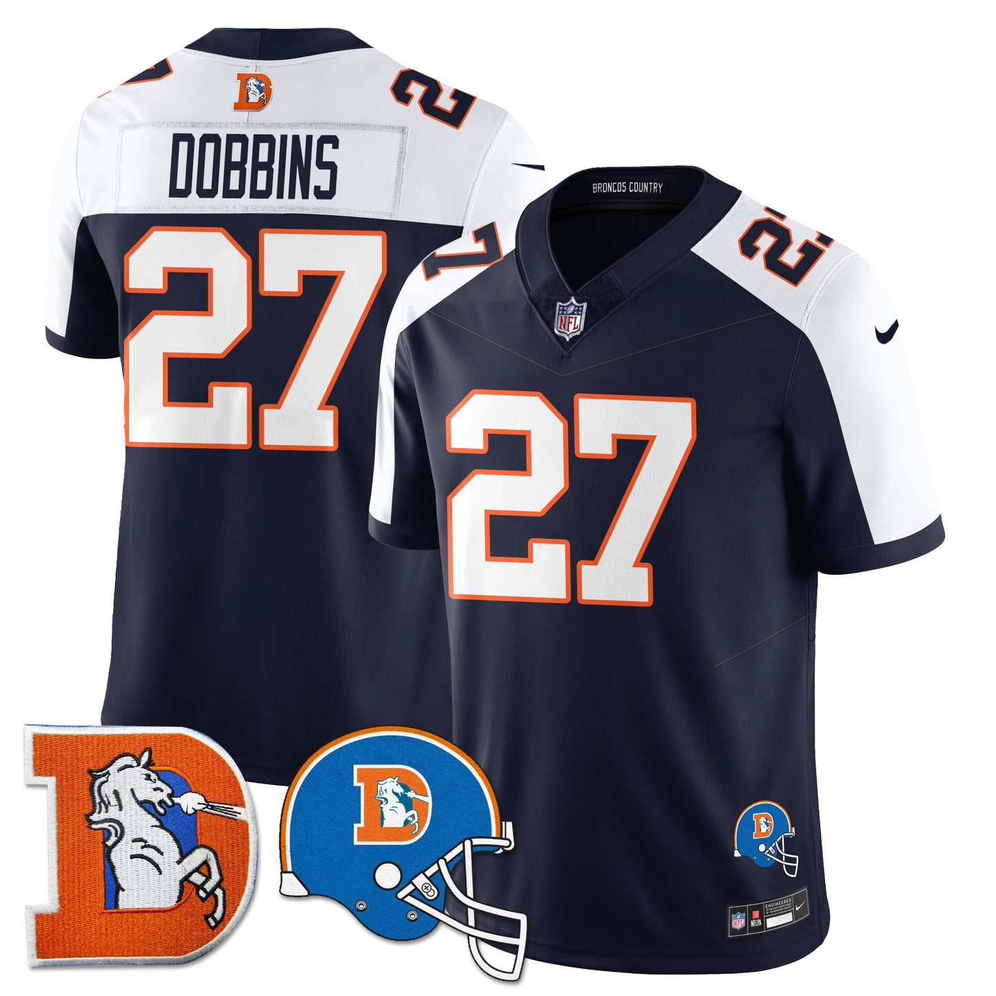 DEN Throwback Vapor Limited Jersey - All Stitched