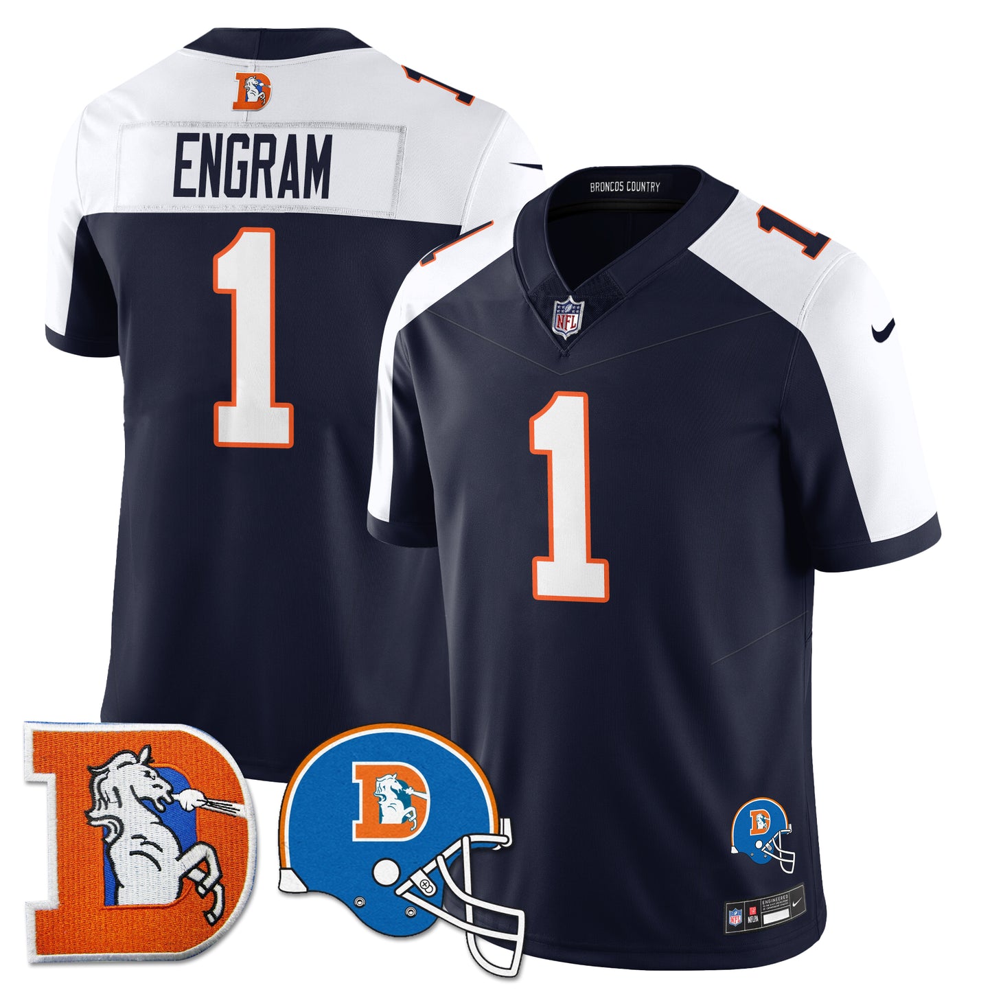 DEN Throwback Vapor Limited Jersey - All Stitched