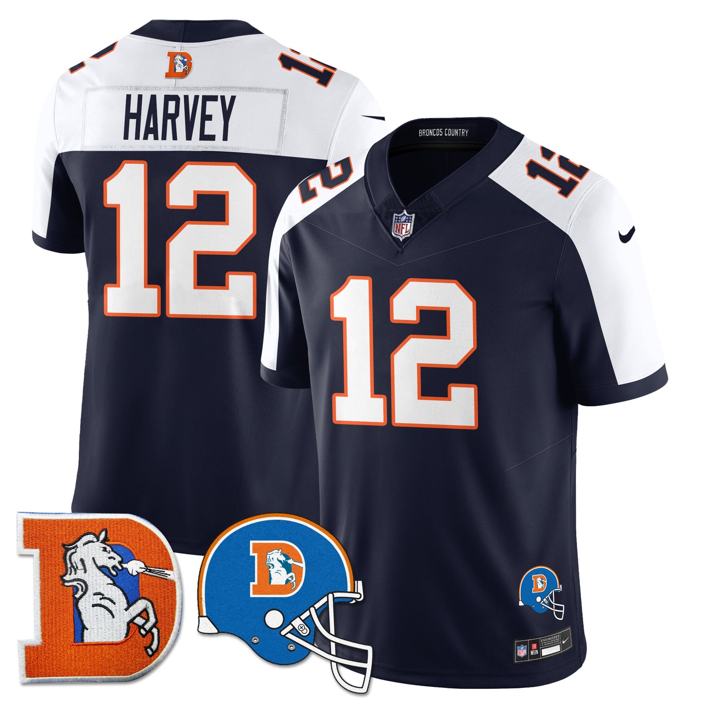 DEN Throwback Vapor Limited Jersey - All Stitched