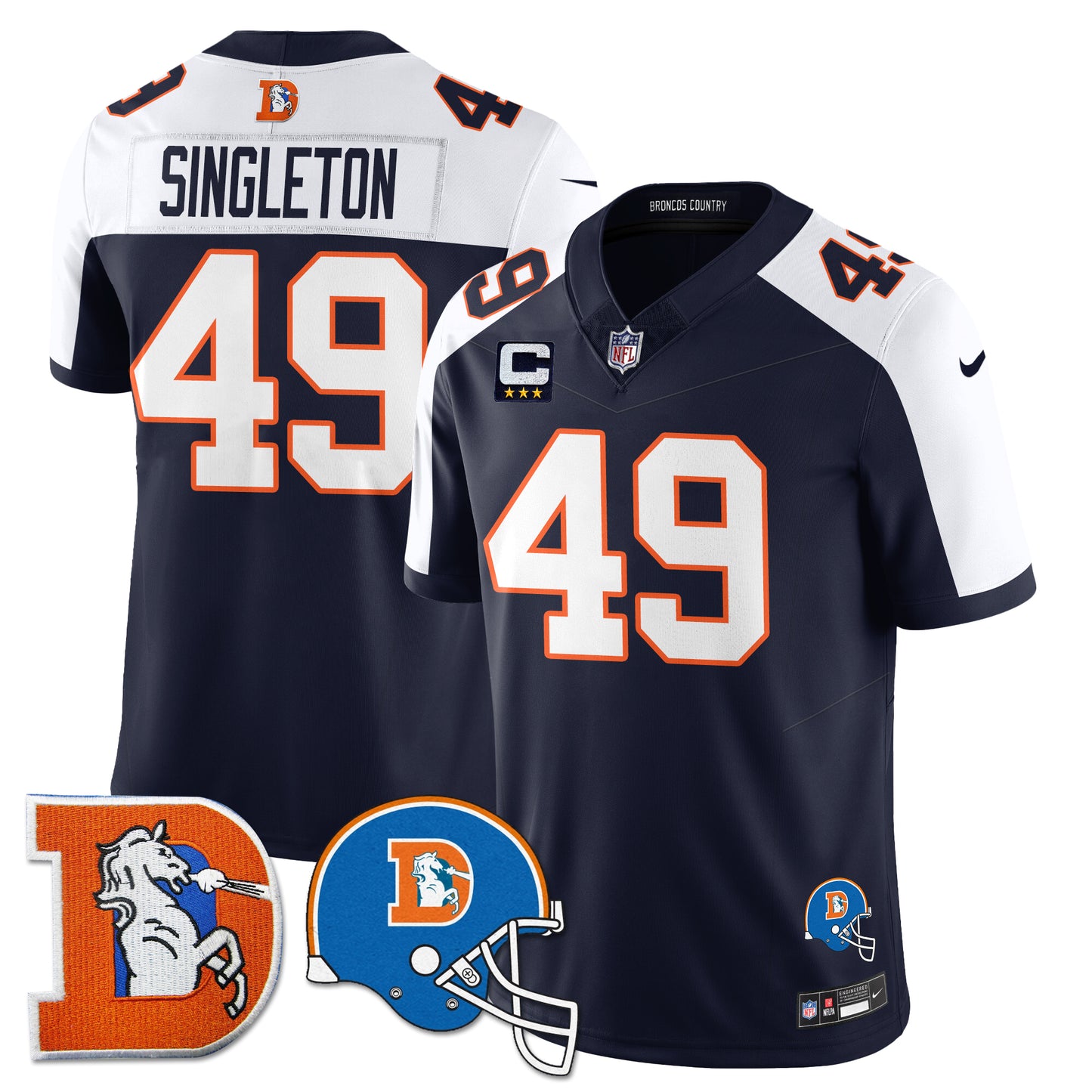 DEN Throwback Vapor Limited Jersey - All Stitched
