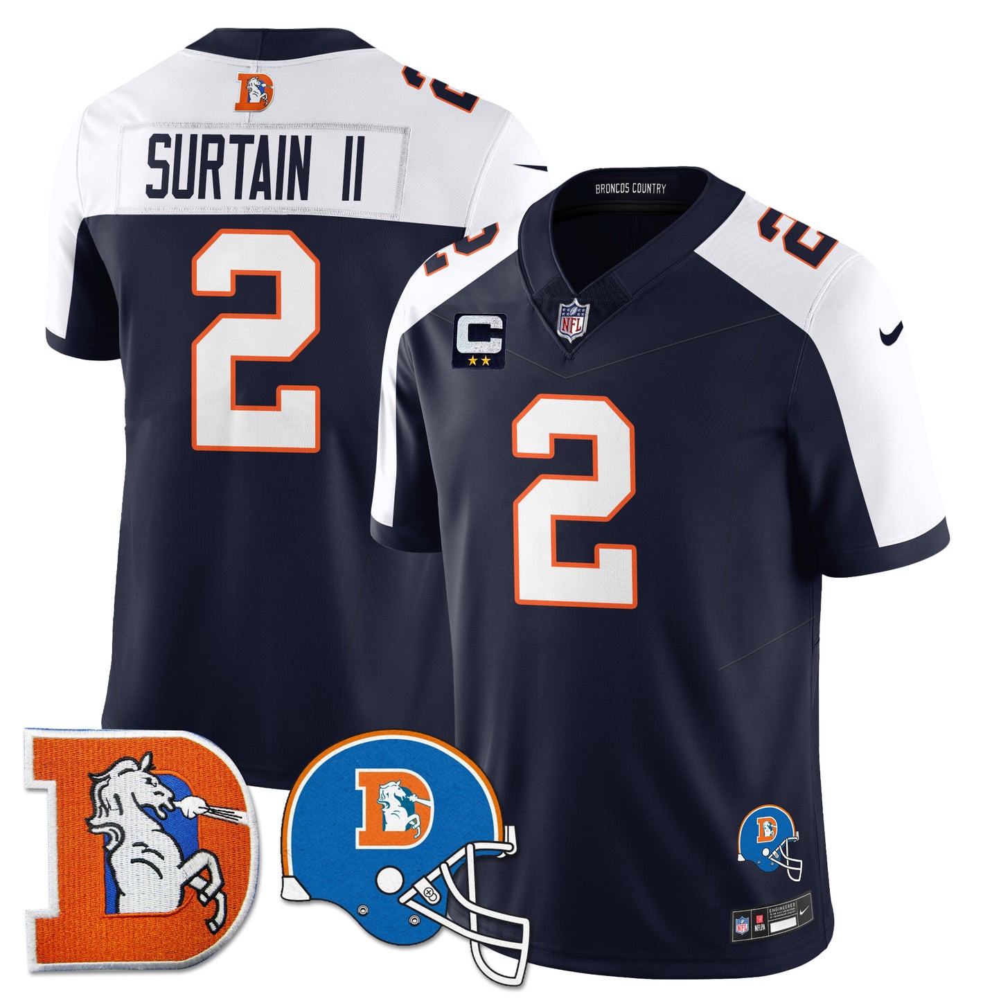 DEN Throwback Vapor Limited Jersey - All Stitched