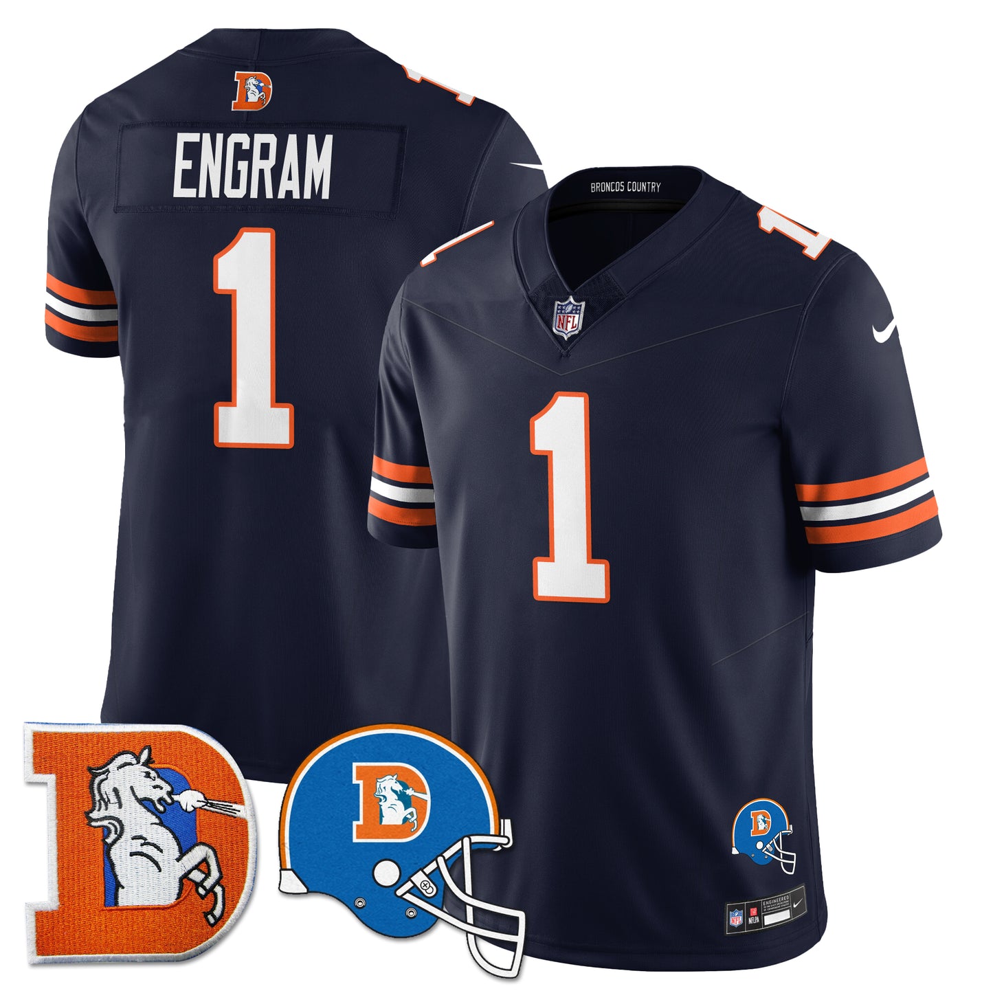 DEN Throwback Vapor Limited Jersey - All Stitched