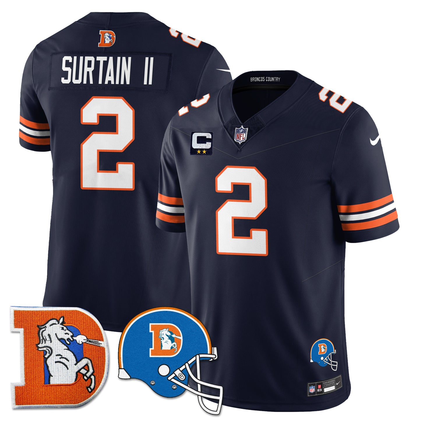 DEN Throwback Vapor Limited Jersey - All Stitched