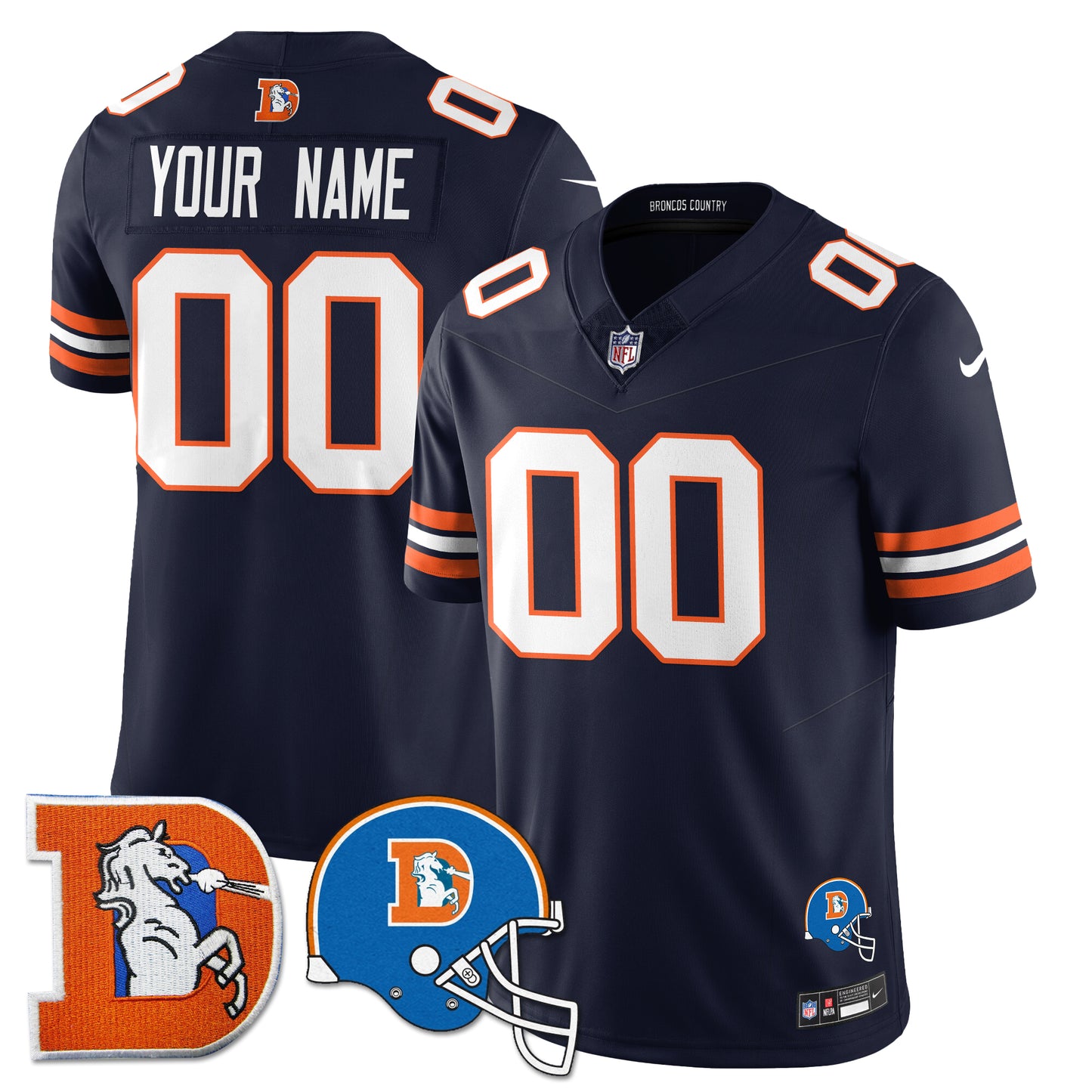 DEN Throwback Vapor Limited Jersey - All Stitched