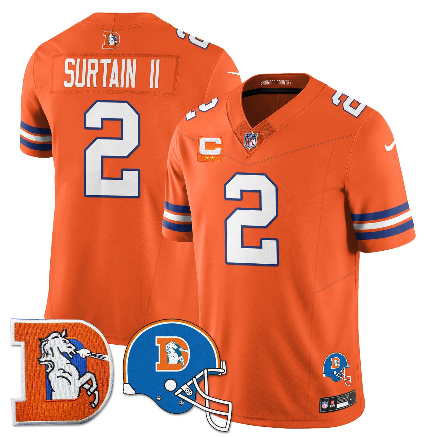 DEN Throwback Vapor Limited Jersey - All Stitched