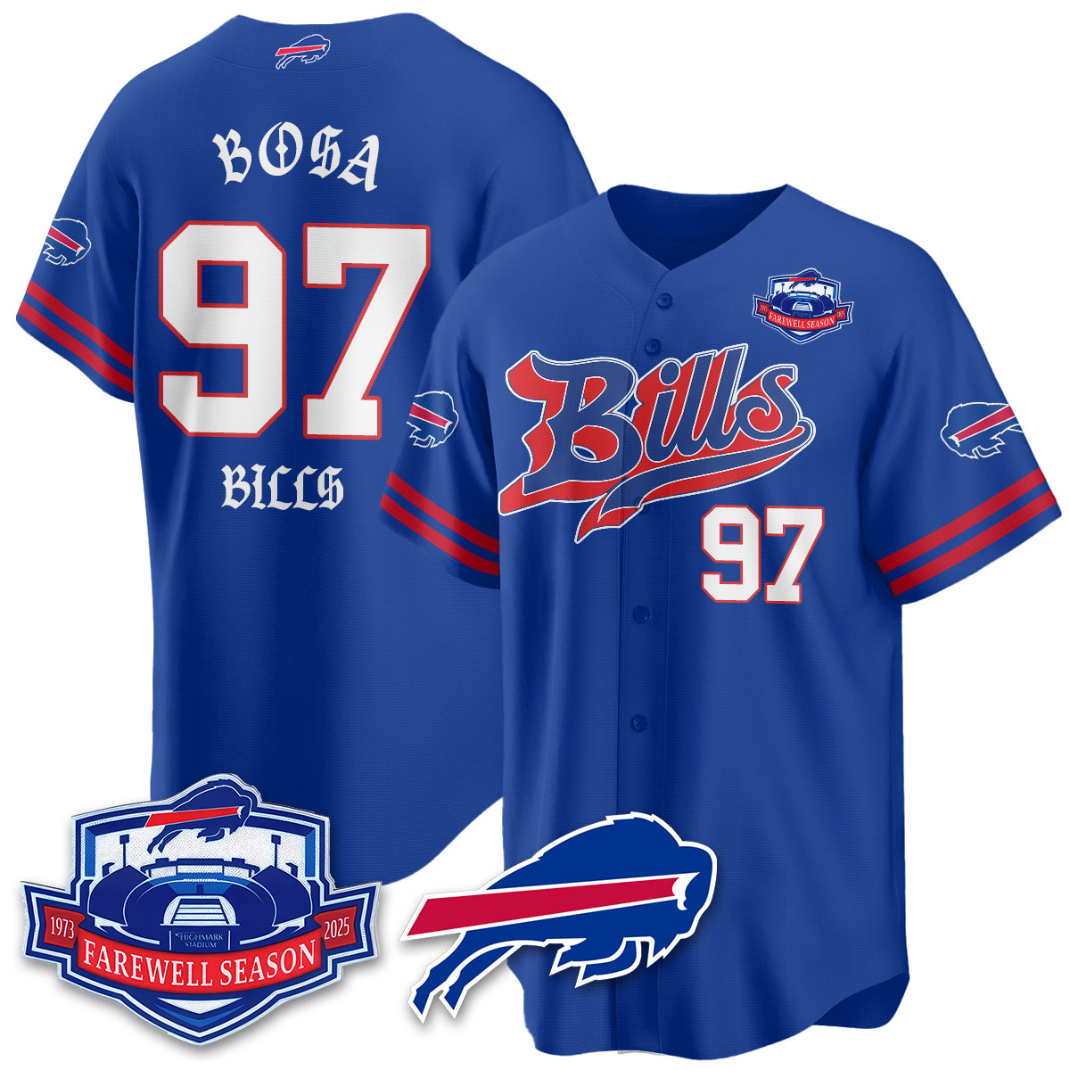 BUF Born x Raised Baseball Jersey - All Stitched