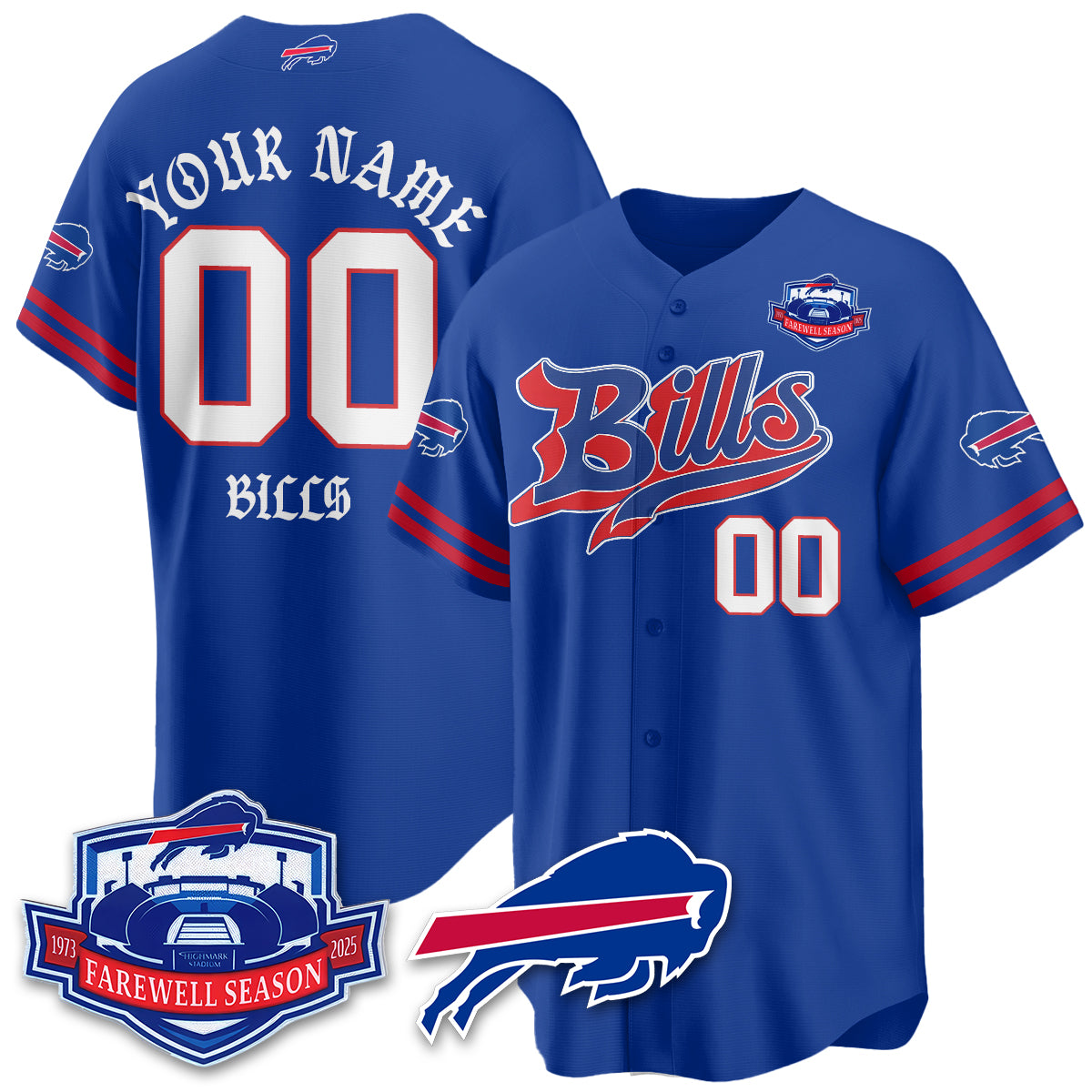 BUF Born x Raised Baseball Custom Jersey - All Stitched