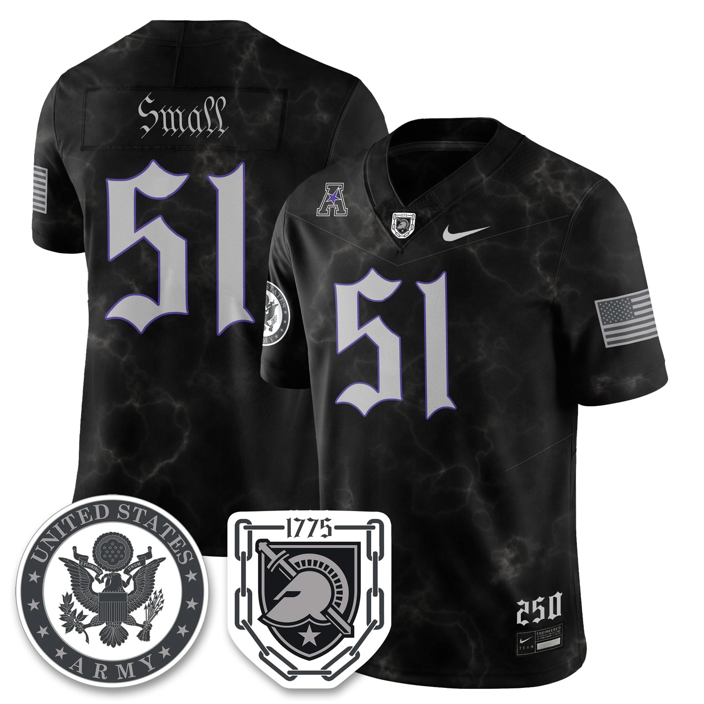 Army Black Knights Vapor Limited Jersey - 250 Years of Service and Sacrifice - All Stitched