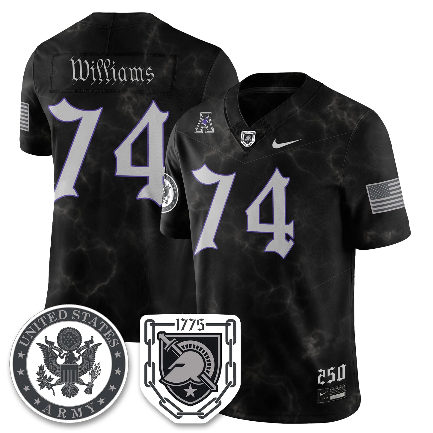 Army Black Knights Vapor Limited Jersey - 250 Years of Service and Sacrifice - All Stitched