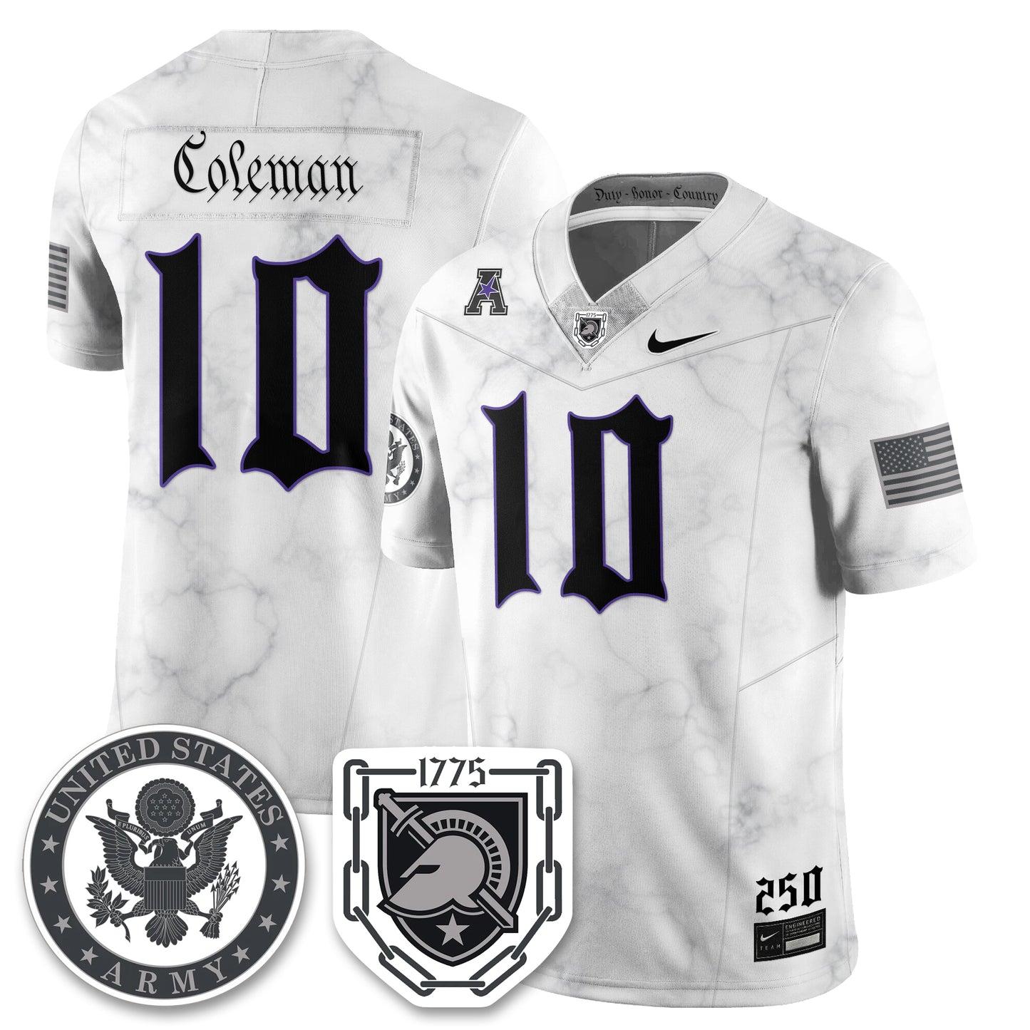 Army Black Knights Vapor Limited Jersey - 250 Years of Service and Sacrifice - All Stitched