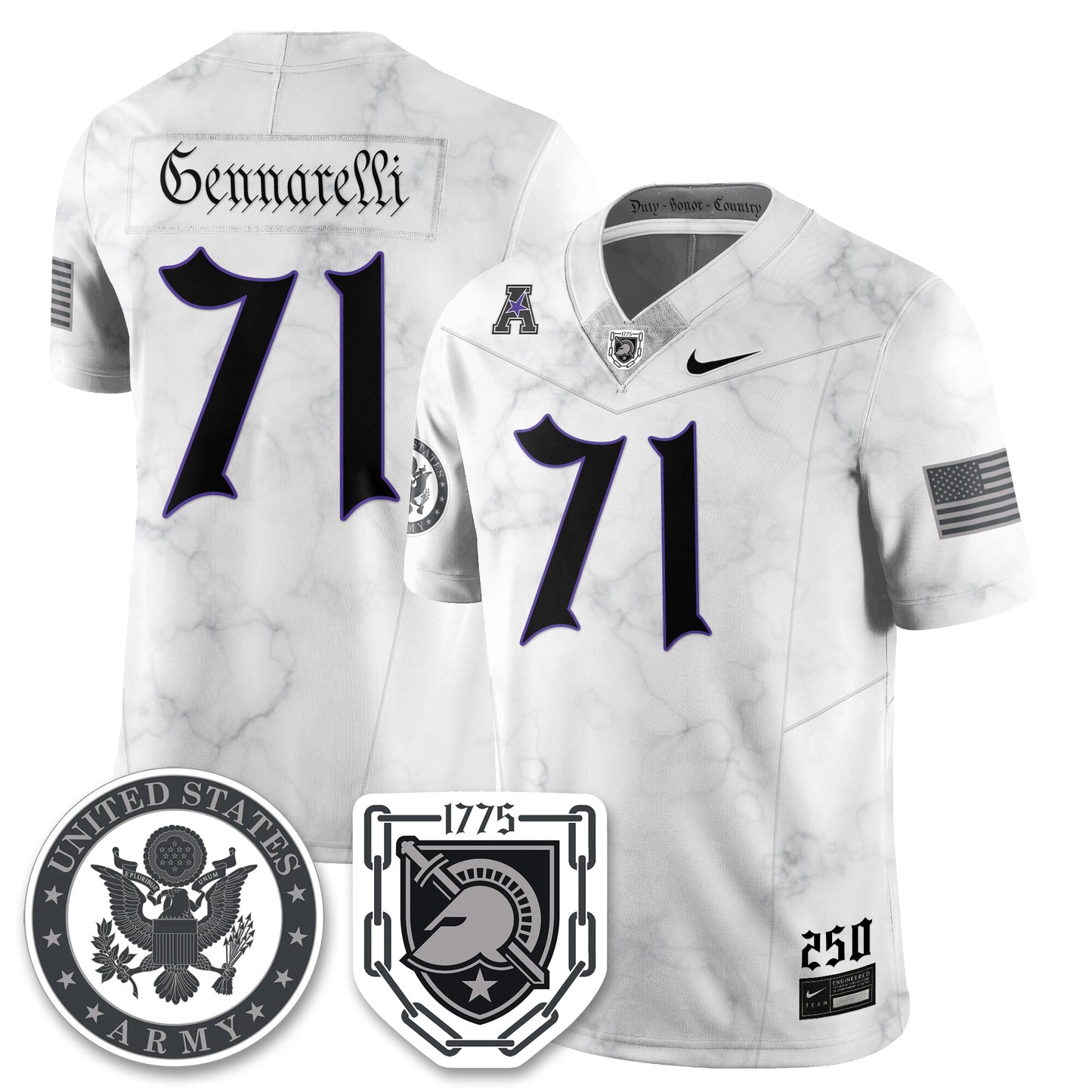 Army Black Knights Vapor Limited Jersey - 250 Years of Service and Sacrifice - All Stitched