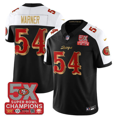 SF Rivalries 5-Time Champions Patch Vapor Limited Jersey - All Stitched