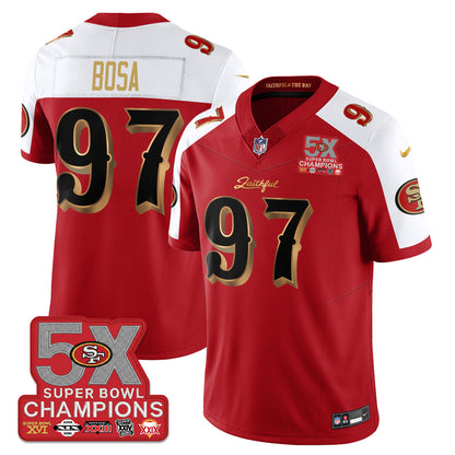 SF Rivalries 5-Time Champions Patch Vapor Limited Jersey - All Stitched