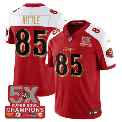 SF Rivalries 5-Time Champions Patch Vapor Limited Jersey - All Stitched