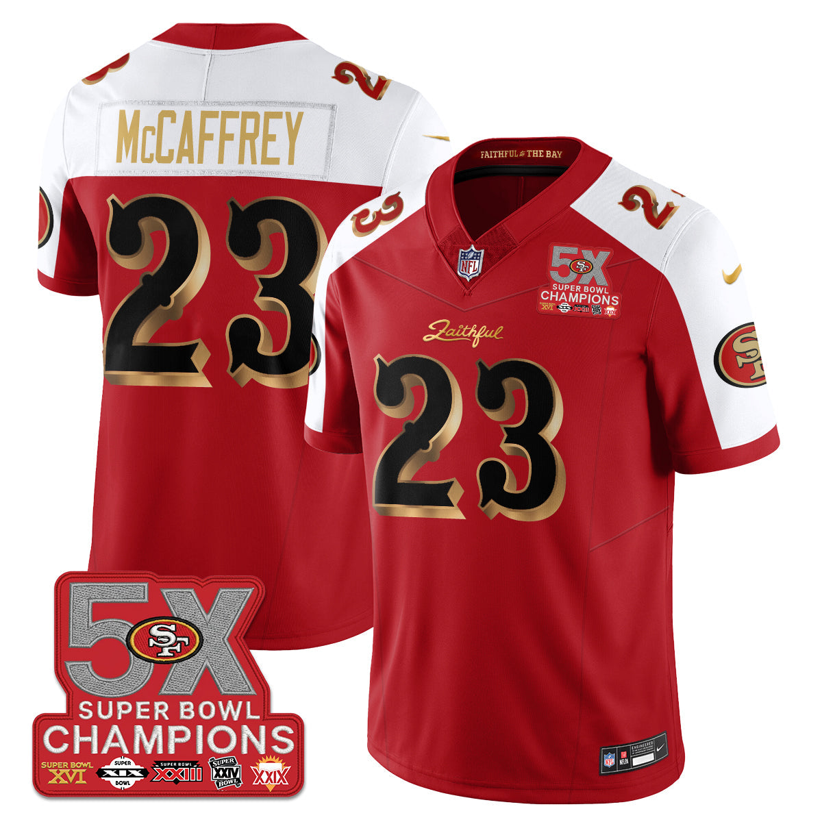 SF Rivalries 5-Time Champions Patch Vapor Limited Jersey - All Stitched