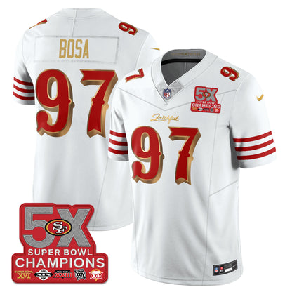 SF Rivalries 5-Time Champions Patch Vapor Limited Jersey - All Stitched