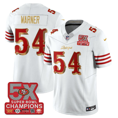 SF Rivalries 5-Time Champions Patch Vapor Limited Jersey - All Stitched