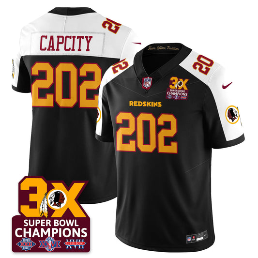 WAS 3-Time Champions Patch Vapor Limited Jersey - All Stitched