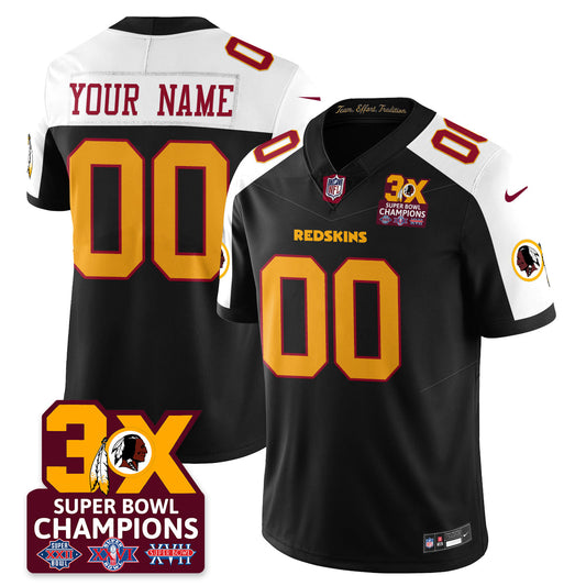Custom WAS 3-Time Champions Patch Vapor Limited Jersey - Stitched