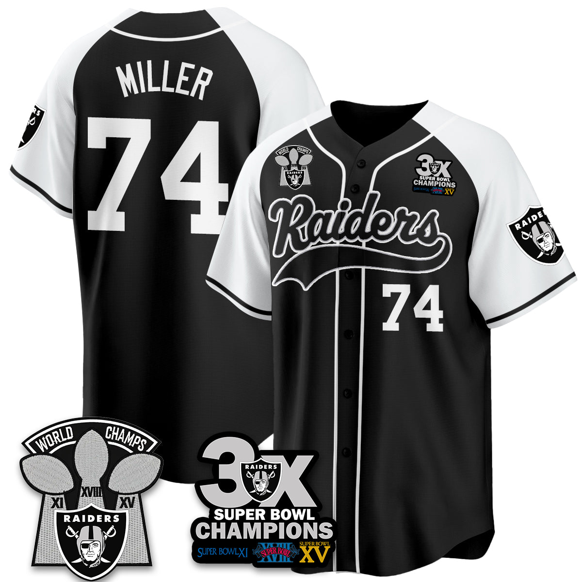 LVR 3-Time Champions Patch Limited Baseball Jersey - All Stitched
