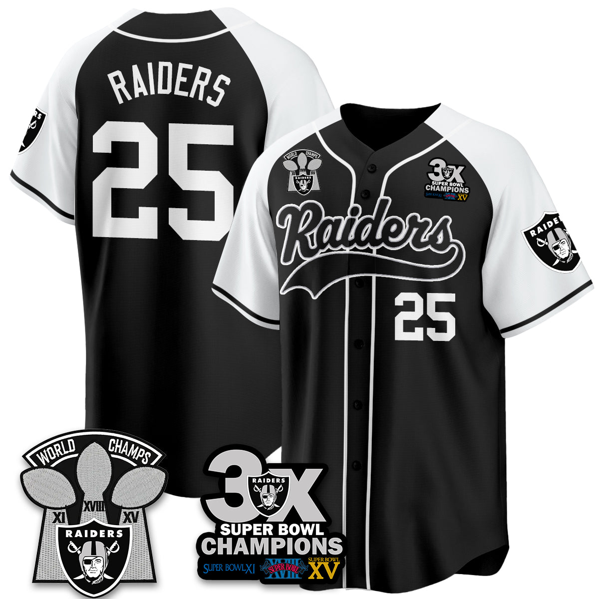 LVR 3-Time Champions Patch Limited Baseball Jersey - All Stitched