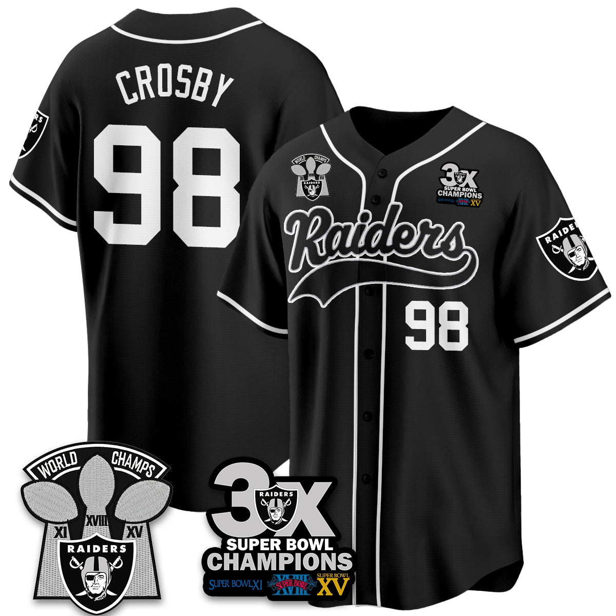 LVR 3-Time Champions Patch Limited Baseball Jersey - All Stitched