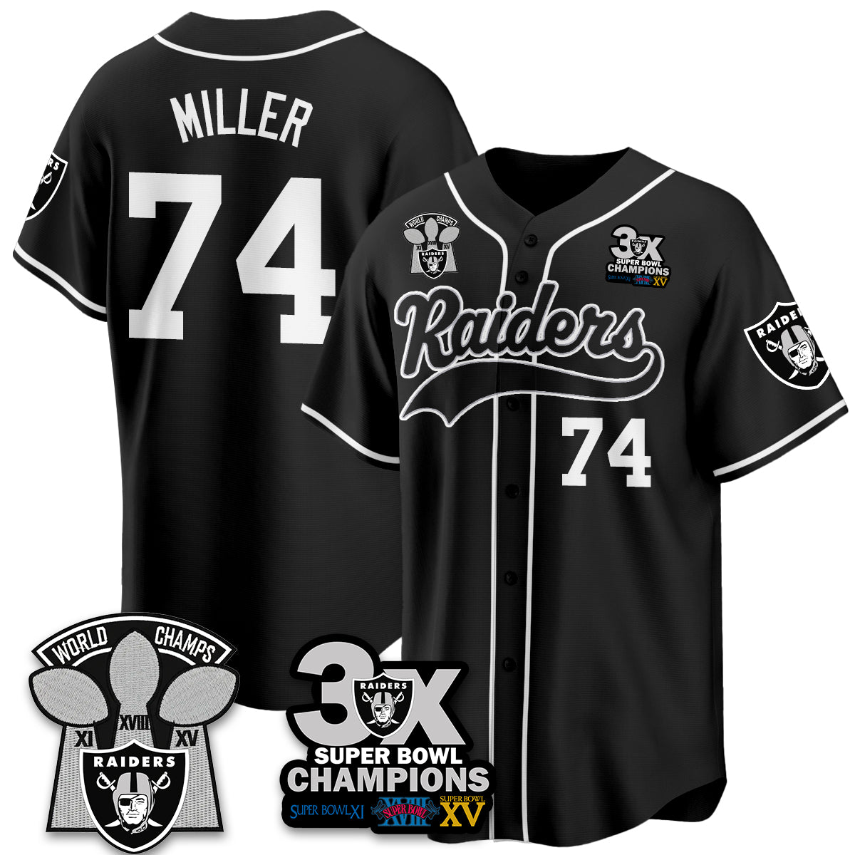 LVR 3-Time Champions Patch Limited Baseball Jersey - All Stitched