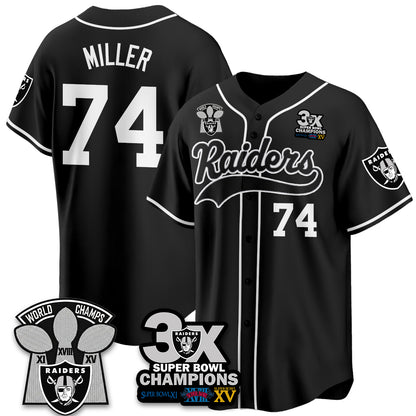 LVR 3-Time Champions Patch Limited Baseball Jersey - All Stitched