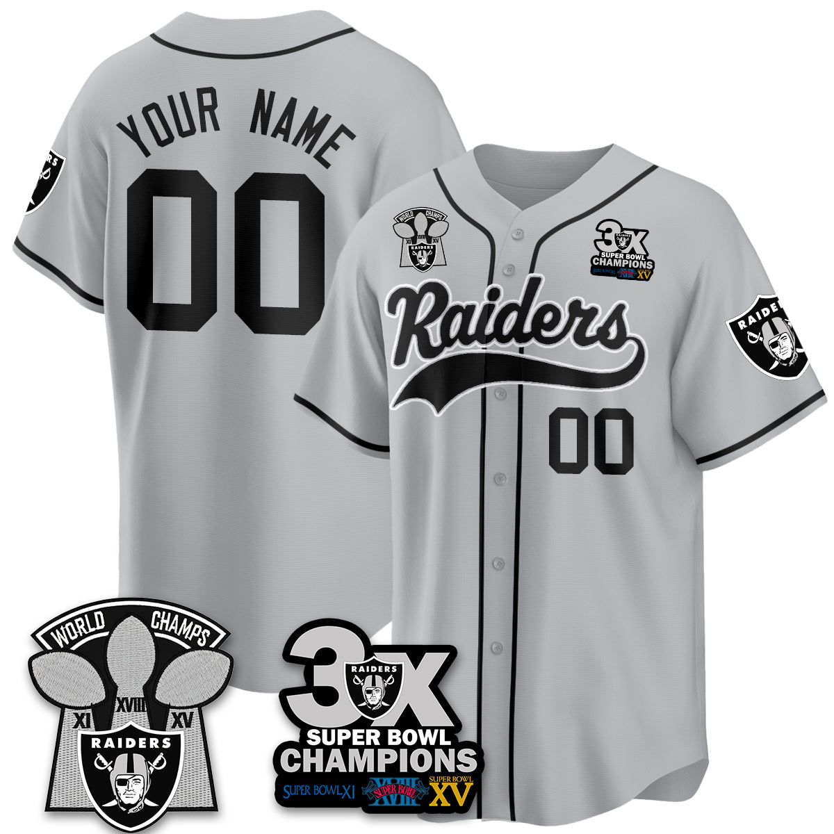 LVR 3-Time Champions Patch Limited Baseball Custom Jersey - All Stitched