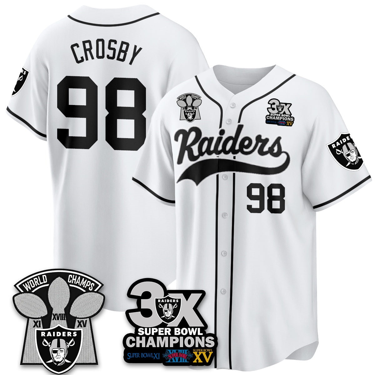 LVR 3-Time Champions Patch Limited Baseball Jersey - All Stitched