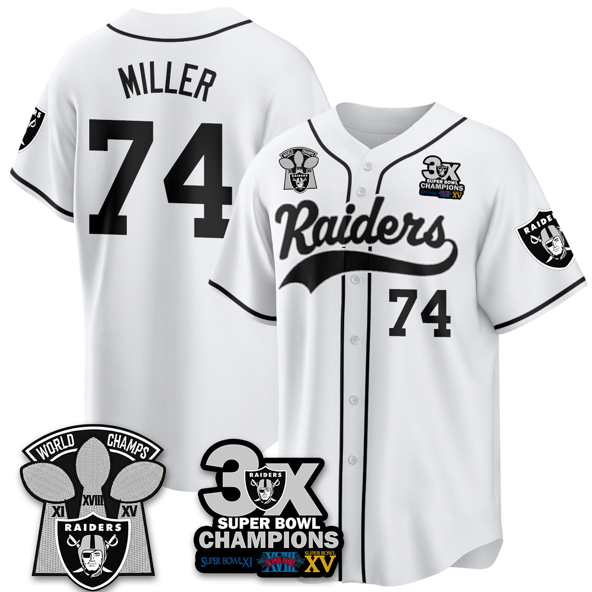 LVR 3-Time Champions Patch Limited Baseball Jersey - All Stitched