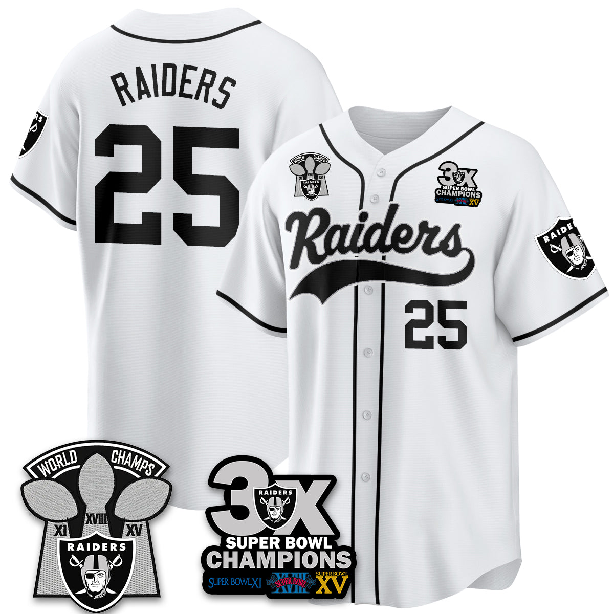 LVR 3-Time Champions Patch Limited Baseball Jersey - All Stitched