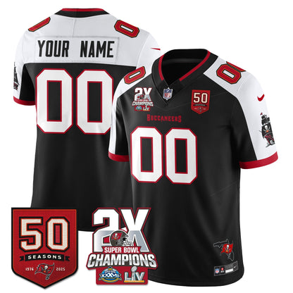TB 2-Time Champions Patch Vapor Limited Jersey - All Stitched
