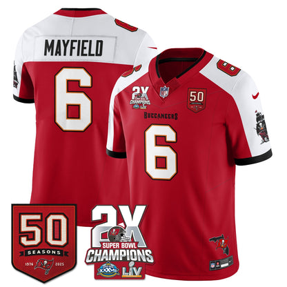 TB 2-Time Champions Patch Vapor Limited Jersey - All Stitched