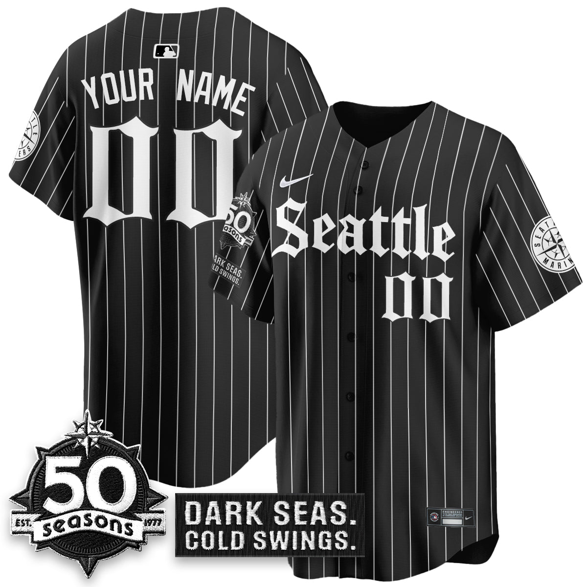 Custom SEA 'Gothic Edition' Vapor Premier Limited Jersey - 50th Anniversary - All Stitched (Copy)