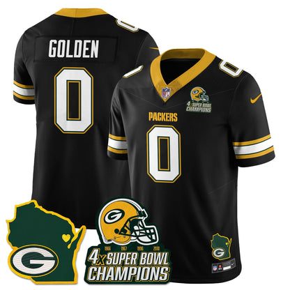 GB 4-Time Champions Patch Vapor Limited Jersey - All Stitched